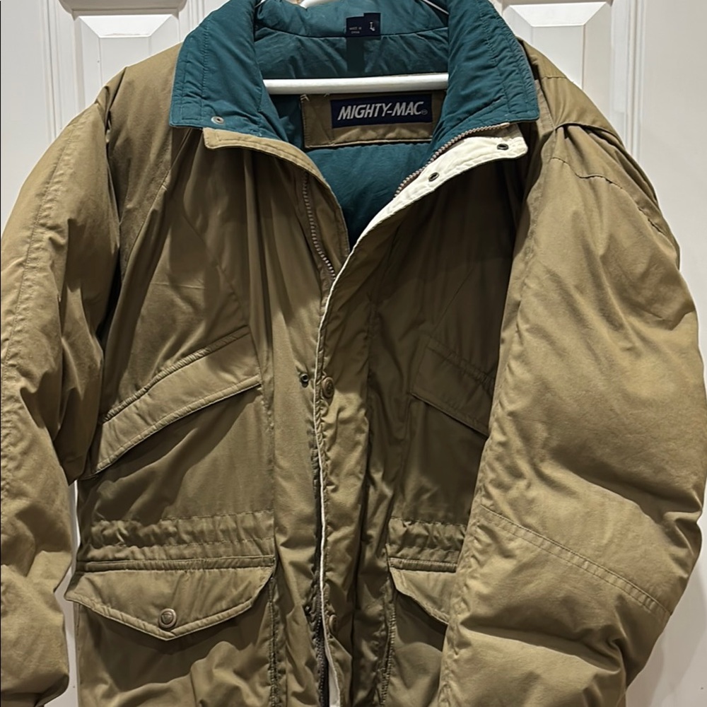 Mighty Mac Tan Jacket with Teal Lining